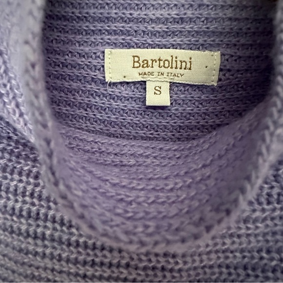 Bartolini Made In Italy Cashmere Blend Mock Neck Purple Sweater, Small - Picture 7 of 8